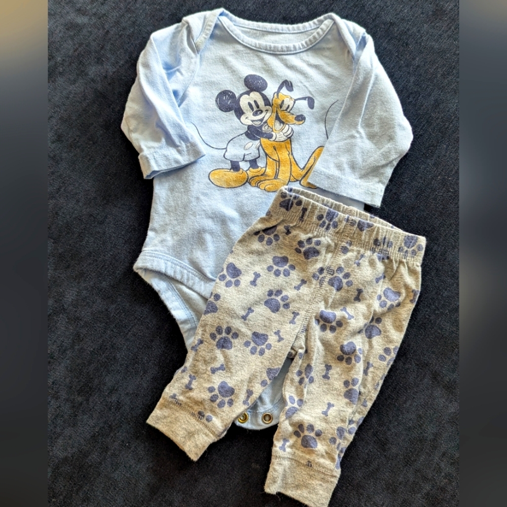 Disney Blue and Gray Mickey Mouse Kids Matching Set